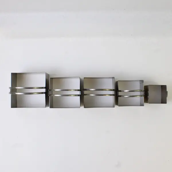 Lot Of 5 Unbranded Square Stainless Steel Cookie Cutters Assorted Sizes