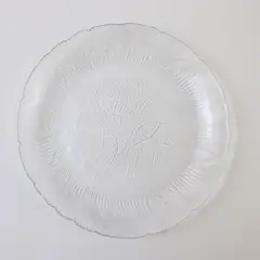 Arcoroc Canterbury Patterned Clear Glass Salad Plate 7.75" Diameter