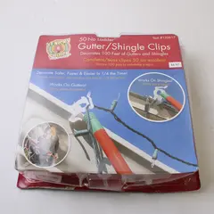 50 Count Christmas Light Co. Seasonal Solutions Clear Gutter & Shingle Clips