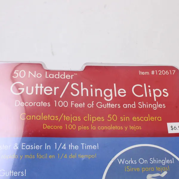 50 Count Christmas Light Co. Seasonal Solutions Clear Gutter & Shingle Clips