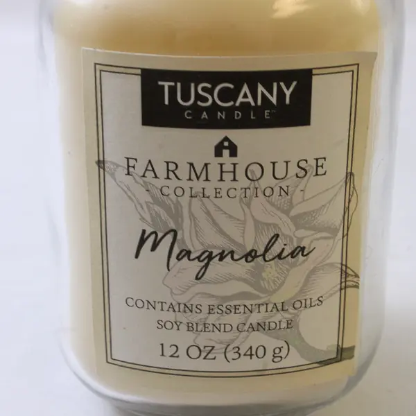 Farmhouse Magnolia 12 oz Scented Glass Jar Candle - New