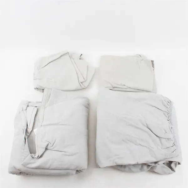 Lot Of 4 Unbranded Light Gray 100% Cotton Bed Set (Fitted, Flat, 2 Pillowcases)