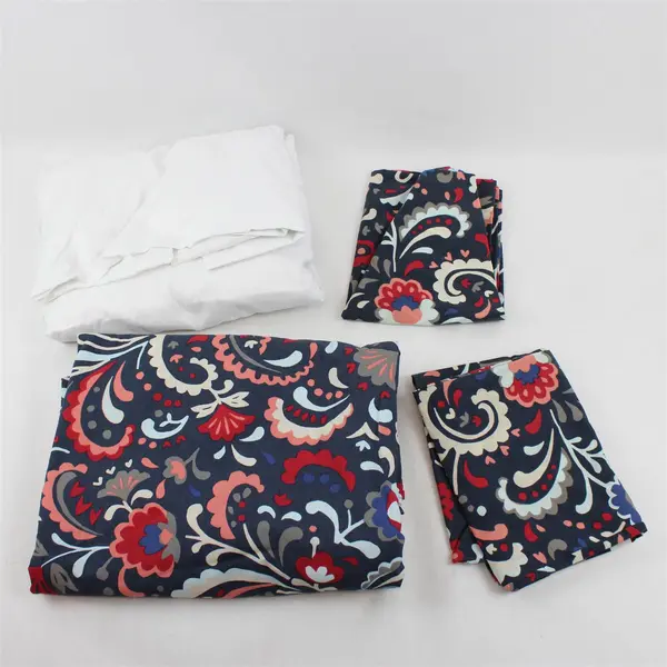 Lot Of 4 Unbranded Multicolor Queen Bed Set 2 Pillowcases, Duvet Cover & Fitted