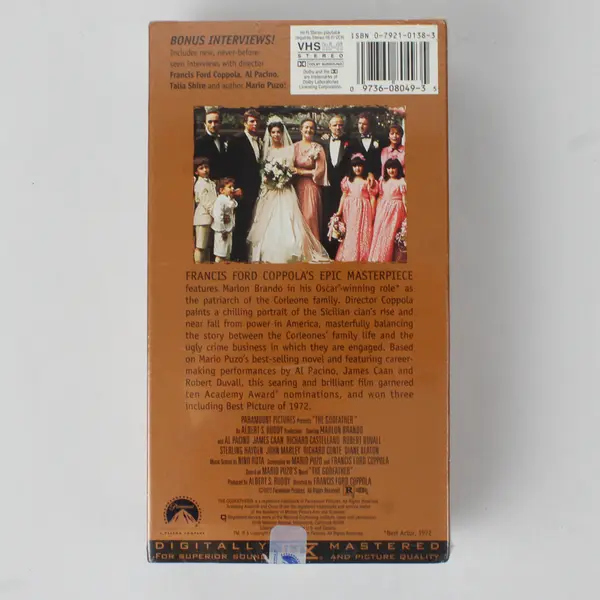 The Godfather Double VHS Tape 1972, #8049 New/Sealed 