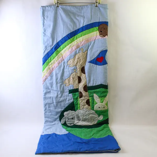 Handmade Multicolor Cute Animal Patterned Children's Quilt Blanket 47.5" x 86"