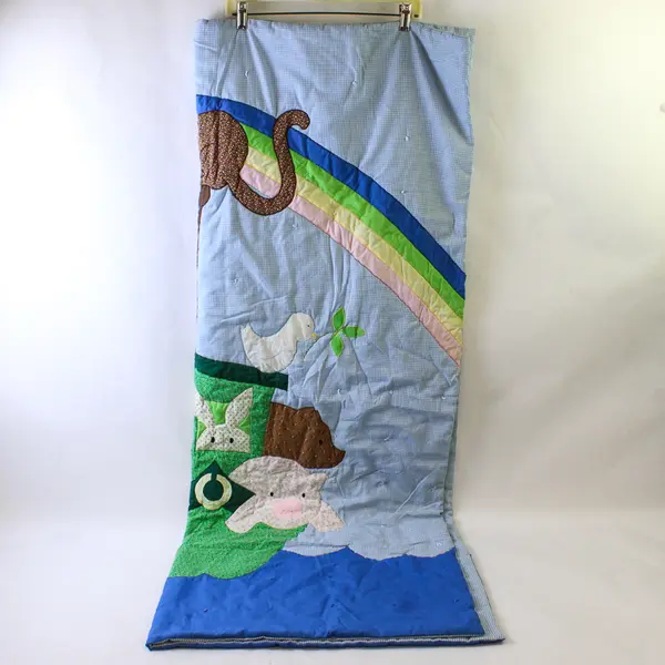 Handmade Multicolor Cute Animal Patterned Children's Quilt Blanket 47.5" x 86"