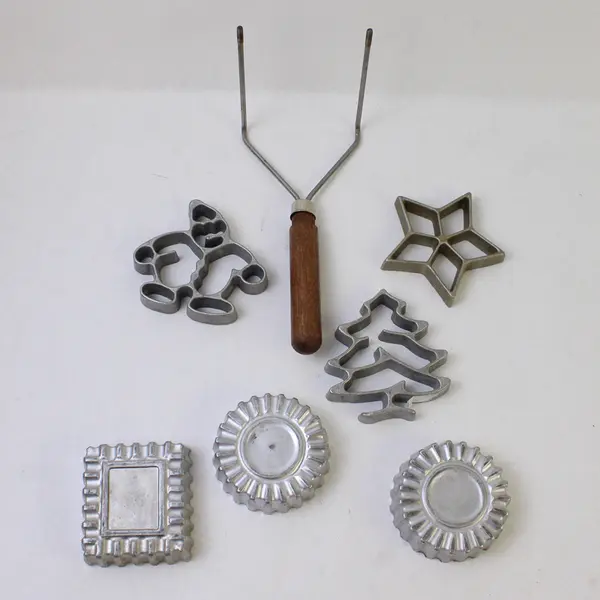 Nordic Ware Double Rosette & Timbale Iron w/ 4 Molds Heart Square Floral