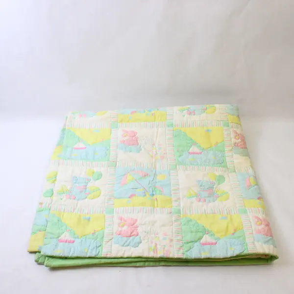 Handmade Pastel Cute Animal Patterned Children's Quilt Blanket 43"x 40"