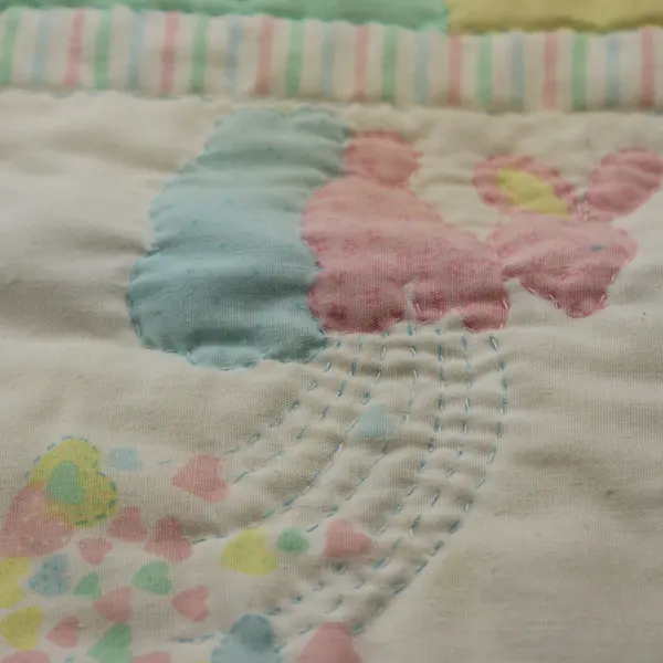 Handmade Pastel Cute Animal Patterned Children's Quilt Blanket 43"x 40"