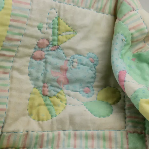 Handmade Pastel Cute Animal Patterned Children's Quilt Blanket 43"x 40"