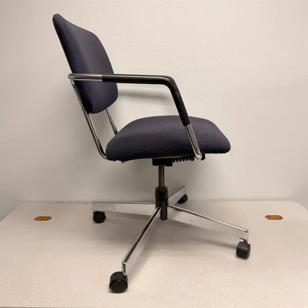 Set of 2 Vintage HON Blue Swivel Upholstered MCM Chairs- Local Pickup Only