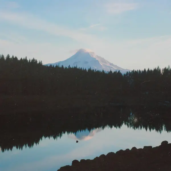 Framed Mt. Hood & Trillium Lake Photo in Black Frame 12x14.75