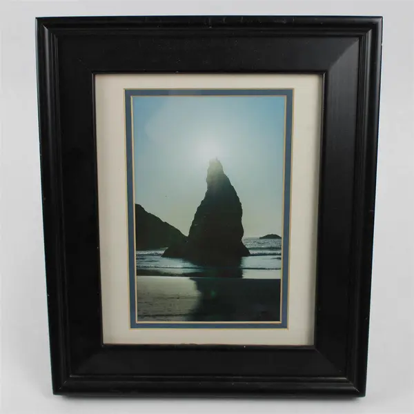Framed Photograph "The Wizard's Hat" Bandon Oregon Black Frame
