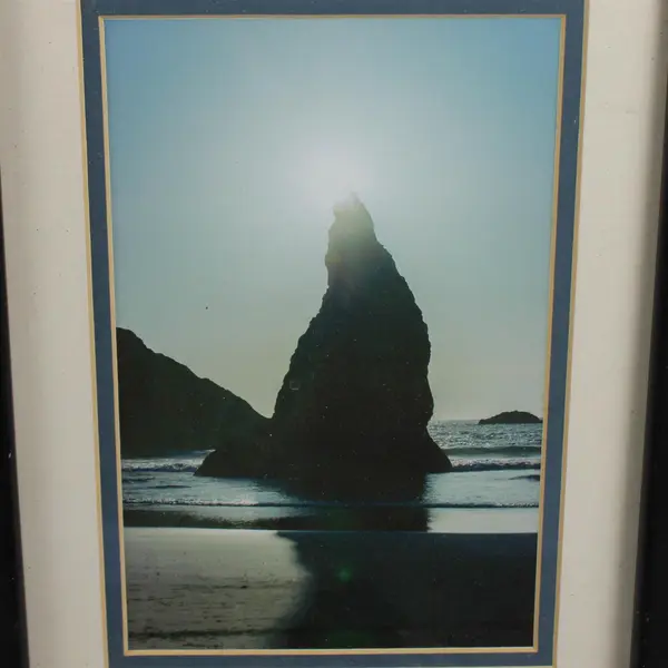 Framed Photograph "The Wizard's Hat" Bandon Oregon Black Frame