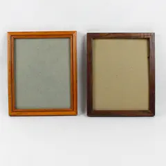 Lot of 2 Wooden Picture Frames 9x11 No Glass Wall/Desk Display