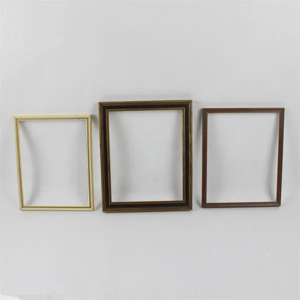 Lot of 3 Picture Frames - Frames Only, No Glass - Off-White/Brown/Bronze