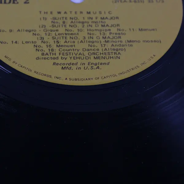 Yehudi Menuhin Handel Water Music Complete  12" Vinyl Record