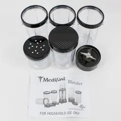 Lot of 8 Medifast Blender Cups & Accessories w/ Cross Blade Replacement