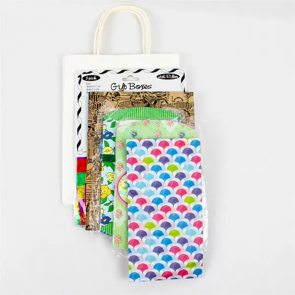 Lot of 6 Assorted Gift Bags & Boxes Tissue Paper Birthday Holiday Party