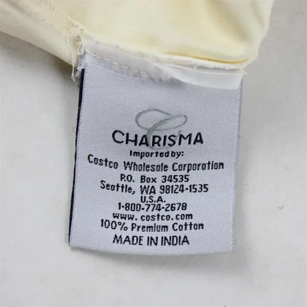 Lot Of 2 Costco Charisma Matching Cream Pillowcases 100% Cotton 20" x 31"