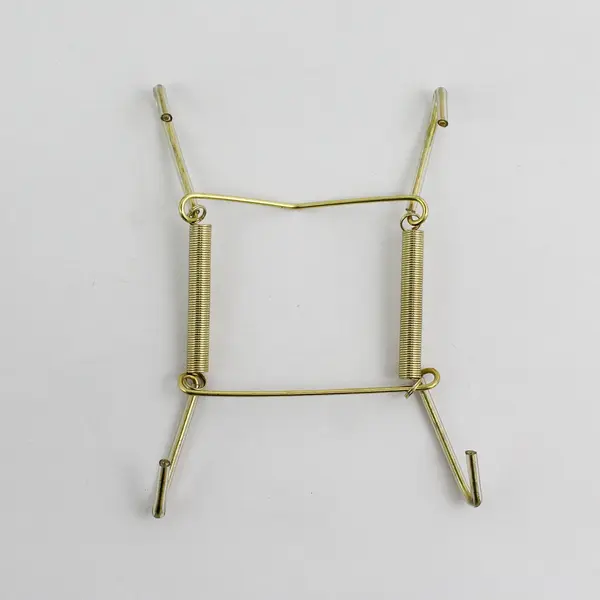 Lot of 16 Brass Wire Spring  Plate Hangers Holders Fit Up To Size 8" Plates 