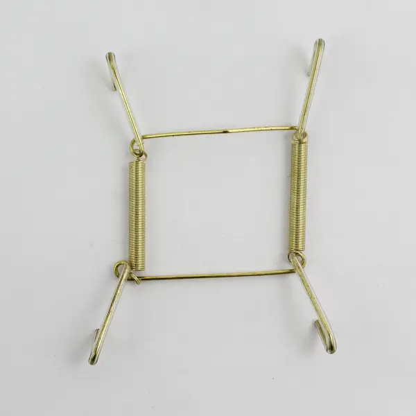 Lot of 16 Brass Wire Spring  Plate Hangers Holders Fit Up To Size 8" Plates 