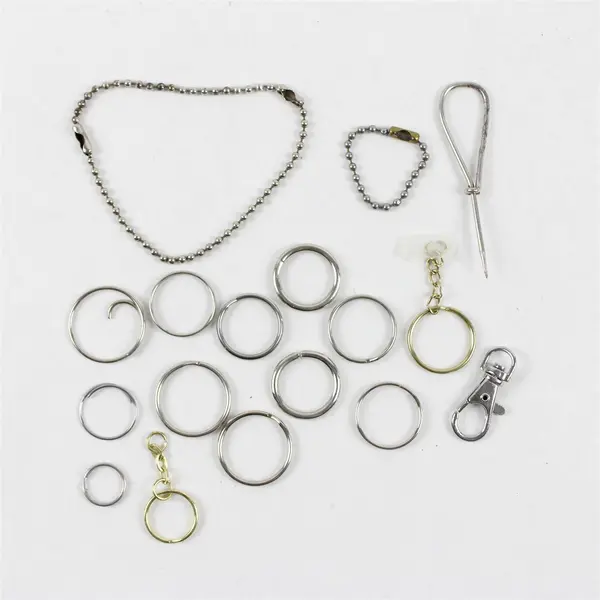 Mixed Lot of Split Rings & Ball Chains for Key Rings Jewelry Findings
