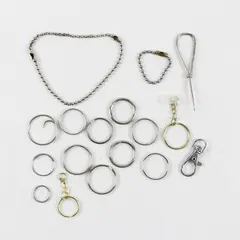 Mixed Lot of Split Rings & Ball Chains for Key Rings Jewelry Findings