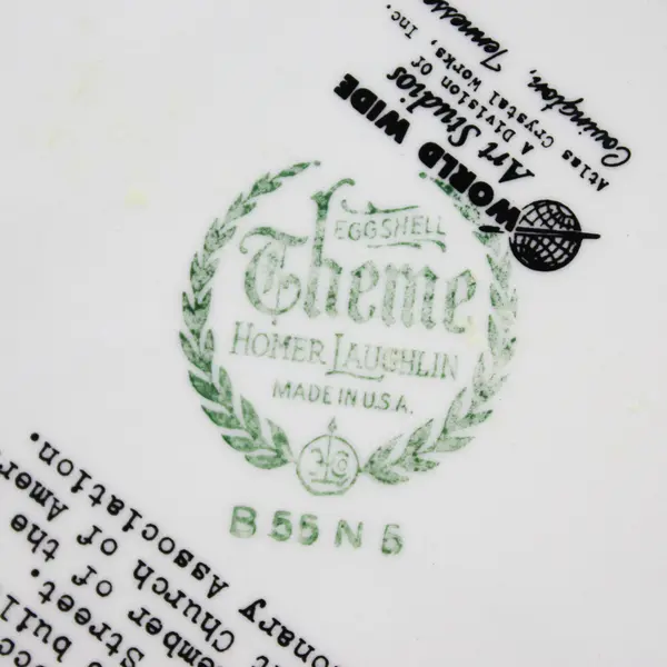 1955 Homer Laughlin Eggshell Theme Covenant Congregational Church Quincy Mass