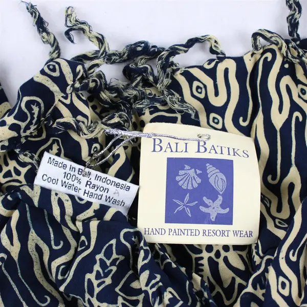 Bali Batiks Hand Painted Resort Wear Blue/Yellow Scarf & Matching Bag