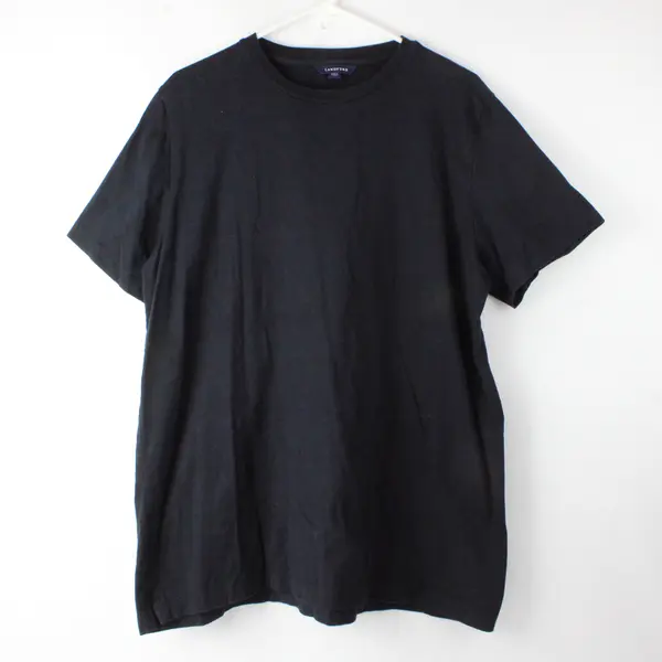 Land's End Solid Black Color Short Sleeve T-Shirt Women's Size XL (18-20)