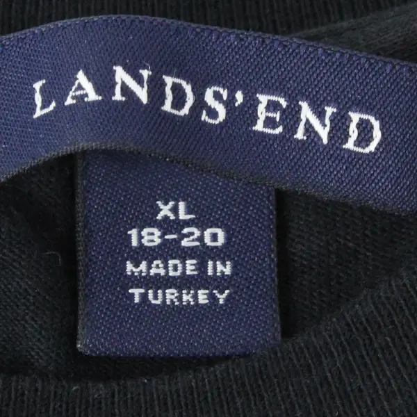 Land's End Solid Black Color Short Sleeve T-Shirt Women's Size XL (18-20)