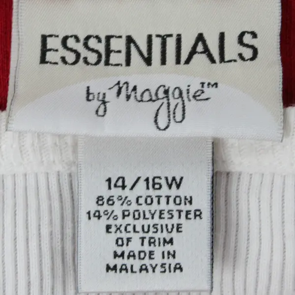 Essentials By Maggie Red/White Long Sleeve Knit Sweater Women's Size 14/16W