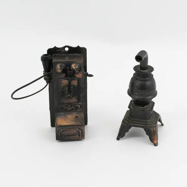  Lot of 8 Durham Industries Metal Doll House Miniature Accessories Dated 1976