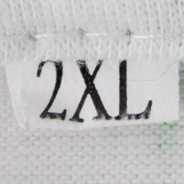 Unbranded White/Green Pattern Short Sleeve T-Shirt Women's Size 2XL