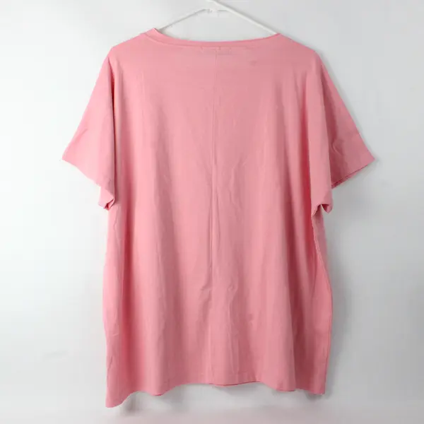 Misslook Solid Pink Color Giraffe Print Short Sleeve T-Shirt Women's Size XL