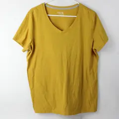 Time And Tru Solid Mustard Orange Color Short Sleeve T-Shirt Women's Size XL