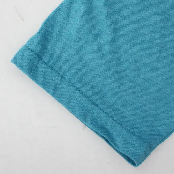 Garland Solid Blue Color Quarter Length Sleeve T-Shirt Women's Size XL