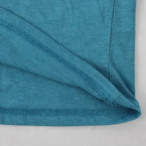 Garland Solid Blue Color Quarter Length Sleeve T-Shirt Women's Size XL