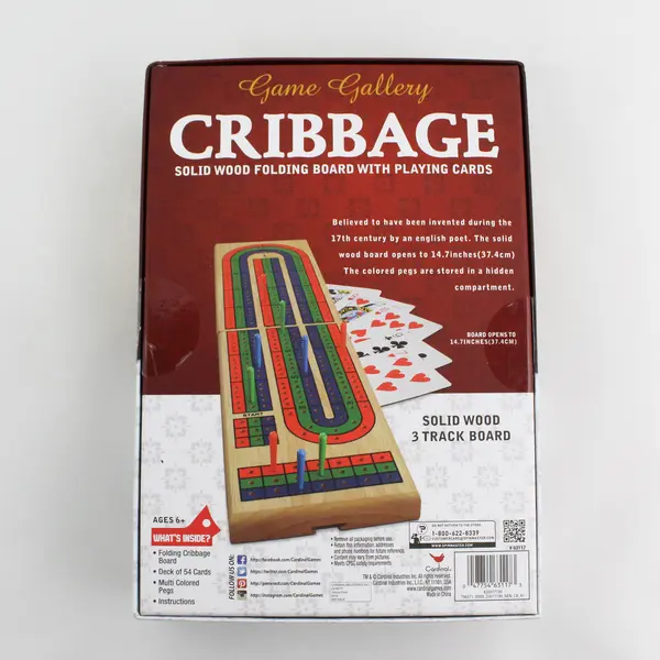  Cardinal Game Gallery Cribbage 3 Player Card Game