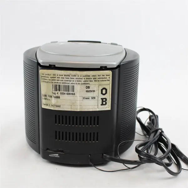 Untested Timex Indiglo T600B Stereo CD Alarm Clock Radio AM/FM Nature Sounds