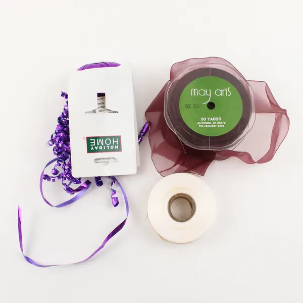 Lot of 3 Assorted Craft Ribbons for Gift Wrapping DIY Projects 