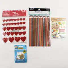 Lot of 4 Assorted Scrapbooking Stickers - New Craft Embellishments