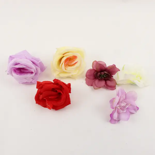 Assorted Flower Embellishments with Shiny Dots for Scrapbooking Crafts