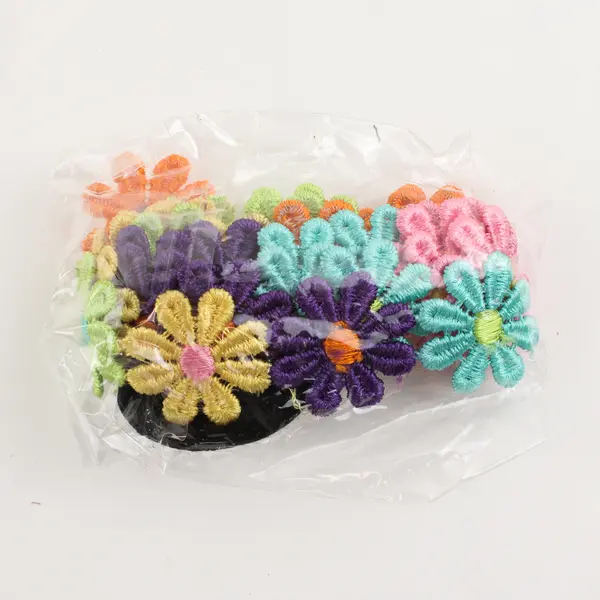 Assorted Flower Embellishments with Shiny Dots for Scrapbooking Crafts