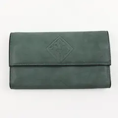 Amity Genuine Leather Long Wallet Green Women's