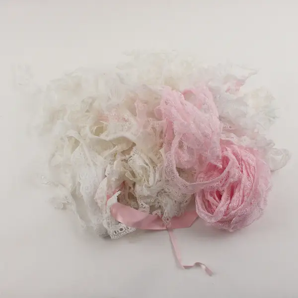 Assorted Pink & White Lace Trims & Motifs for Sewing Crafts