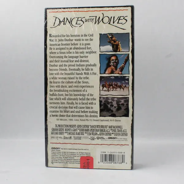 New Sealed Dances With Wolves 1990 VHS Tape Kevin Costner