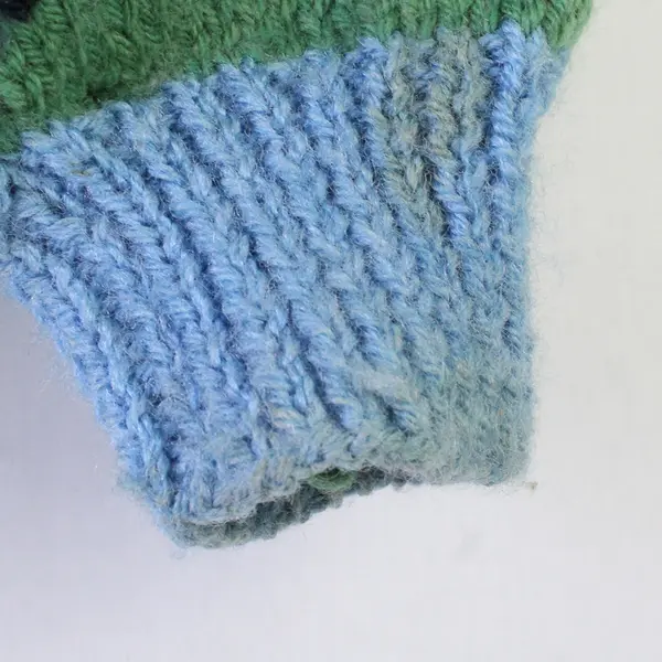 Vintage Handmade Knit Blue Train Cardigan Boys' 8Y FLAWED