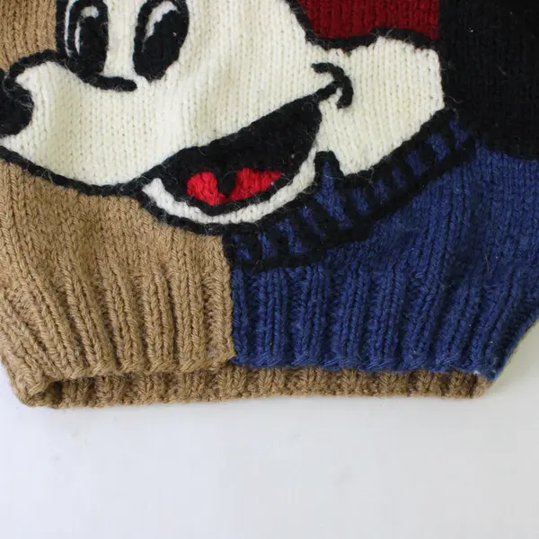 Vintage Handmade Mickey Mouse Pullover Sweater Kids' Size 3Y